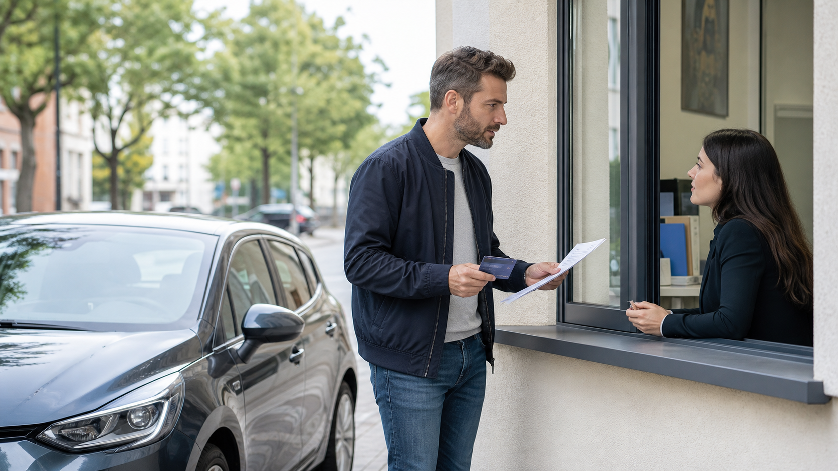 assurance auto résilié non paiement avec conseiller et voiture