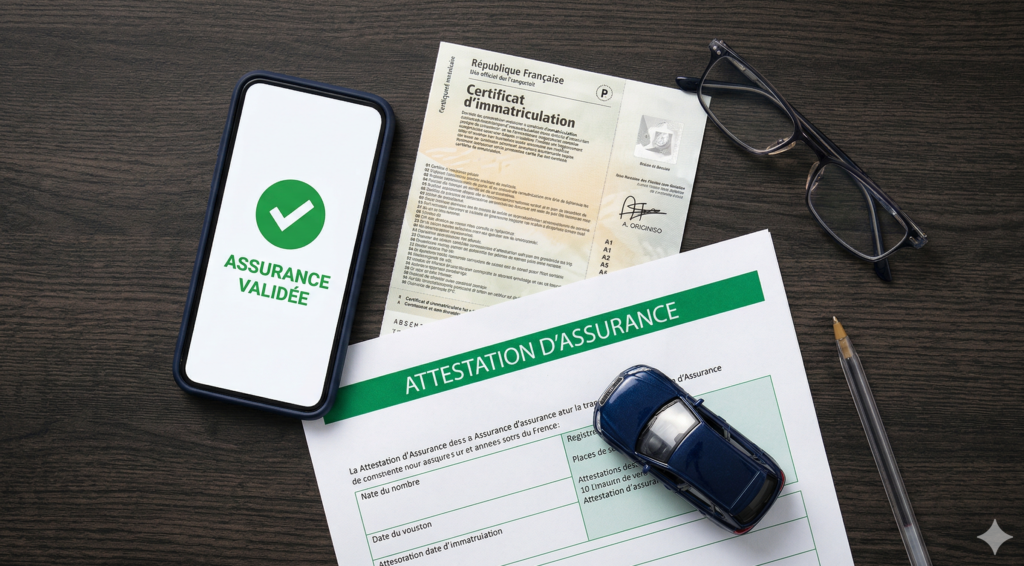 Attestation assurance validée - consultation fichier FVA véhicules assurés