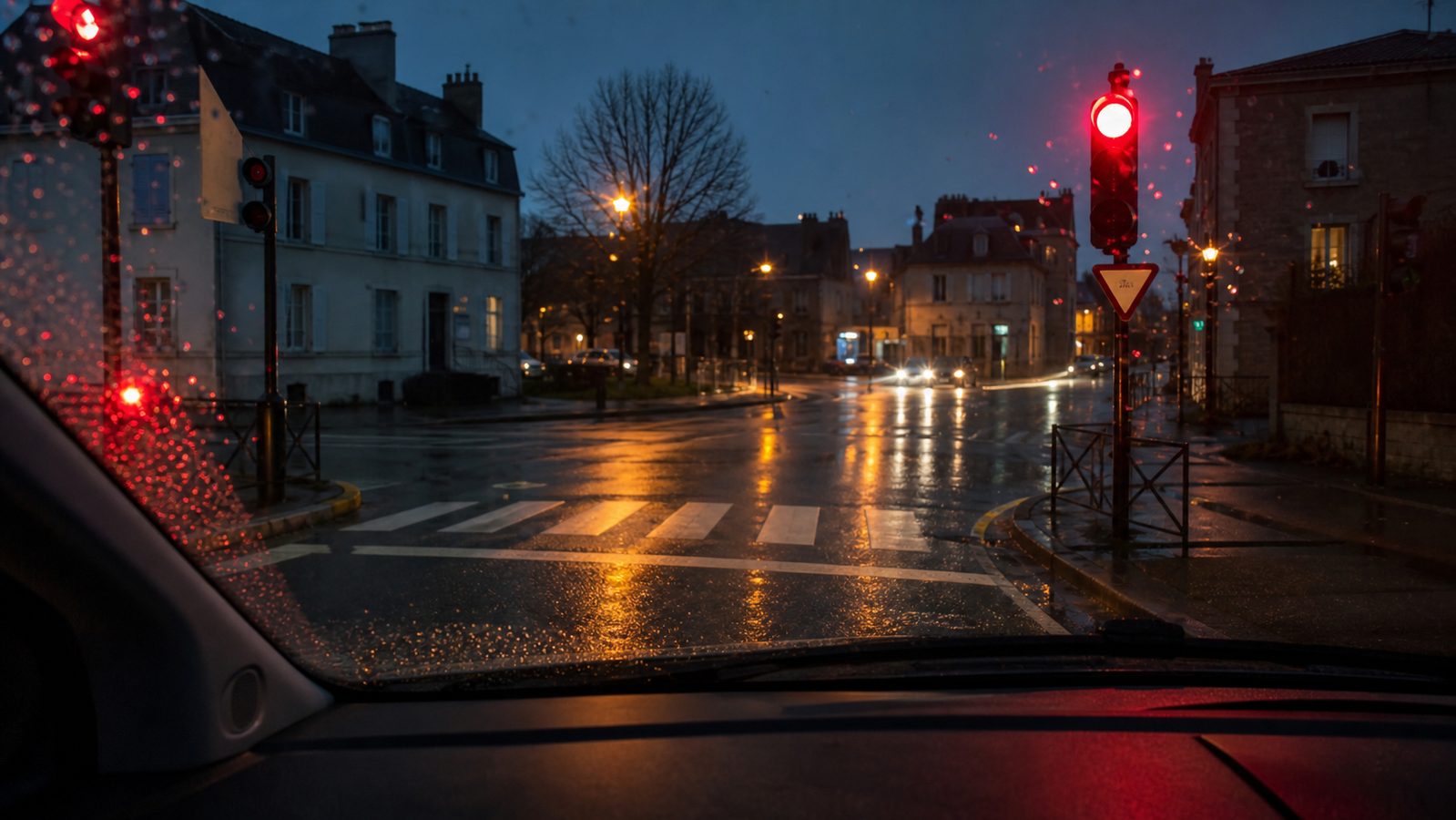 conduite prudente feu rouge pluie assurance auto